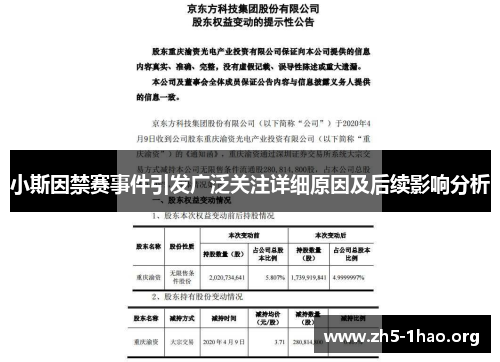 小斯因禁赛事件引发广泛关注详细原因及后续影响分析